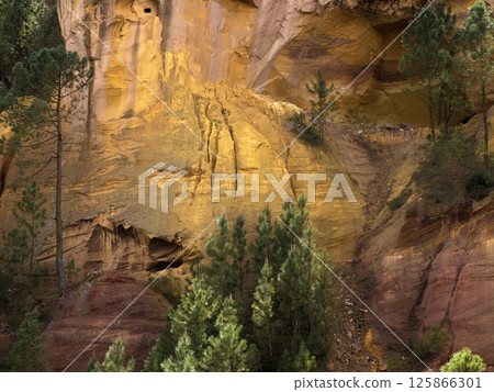Ocher canyon valley massif in Provence france Rousillon area 125866301