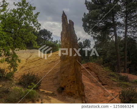 Colorado Ocher canyon valley massif in Provence france 125866324