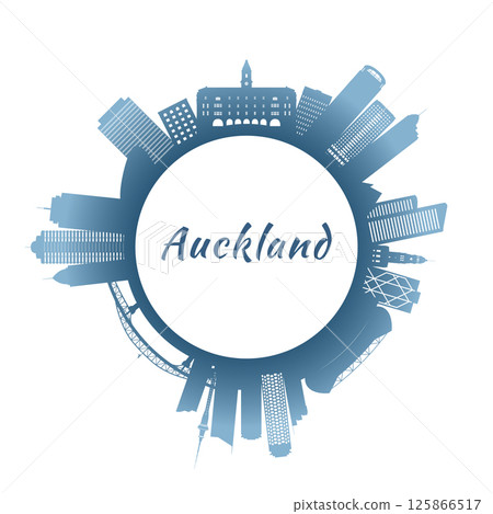 Auckland skyline with colorful buildings. Auckland skyline with colorful buildings. 125866517