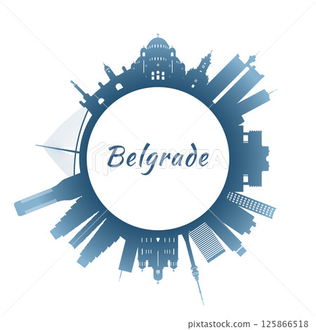 Belgrade skyline with colorful buildings. Belgrade skyline with colorful buildings. 125866518