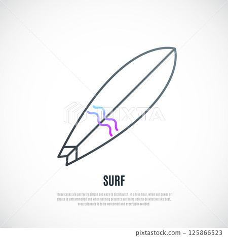 Surf icon in line art style. 125866523