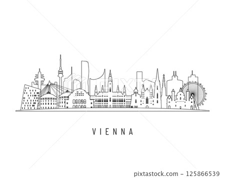 Detailed Vienna skyline vector illustration. Detailed Vienna skyline vector illustration. 125866539