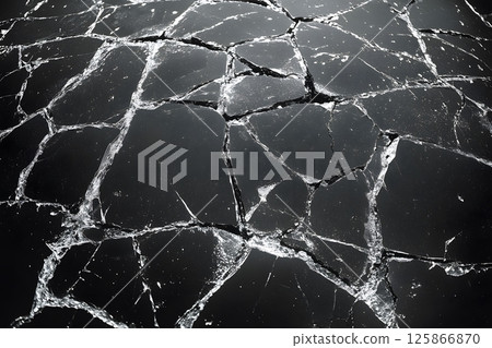 Cracked Ice Surface Texture for Winter Design and Abstract Art Concepts Generative AI 125866870