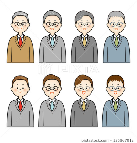 不同年齡層男性上半身插圖 不同年齡層男性上半身插圖 125867012