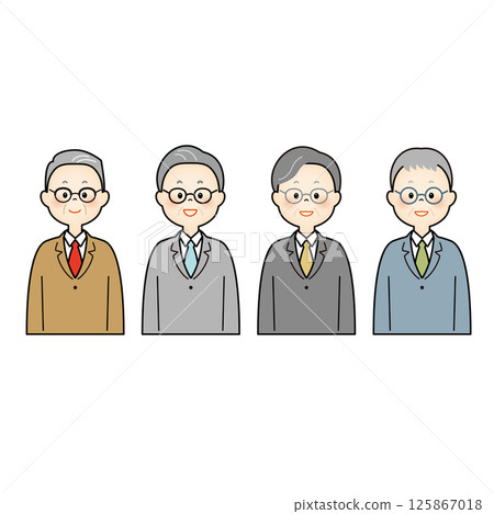 Senior man wearing glasses and a suit, upper body Senior man wearing glasses and a suit, upper body 125867018