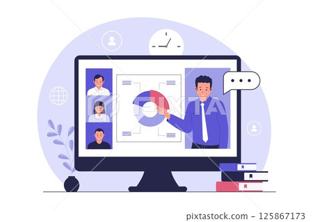 Online Business Presentation via Video Conference Online Business Presentation via Video Conference 125867173