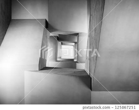 Cement concrete wall Building stairs perspective shade shadow Architecture details Cement concrete wall Building stairs perspective shade shadow Architecture details 125867251