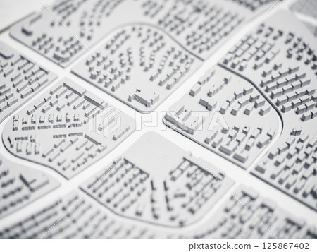 Building model city plan aerial view Urban development concept plan smart city 125867402
