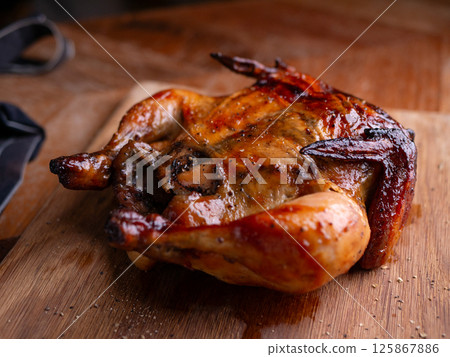 Juicy Rotisserie Chicken Ready to Serve. Juicy Rotisserie Chicken Ready to Serve. 125867886