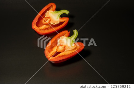 Bell pepper on a black background 125869211