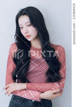 Hair style image of long black hair 125869419