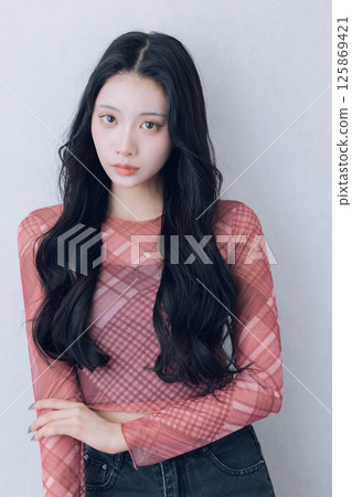 Hair style image of long black hair 125869421