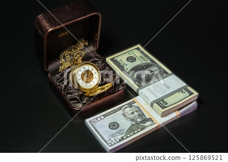 Bundles of dollars on the background Bundles of dollars on the background 125869521