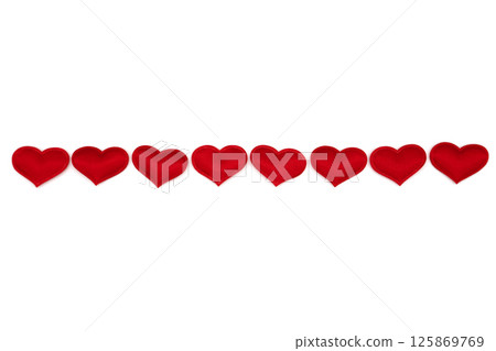 Red hearts isolated on white, mockup Red hearts isolated on white, mockup 125869769