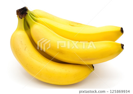 Bunch of bananas isolated on white background 125869934