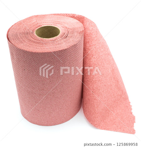 Roll of paper towels isolated on white background 125869958