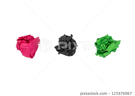 Colorful paper balls. A clump of crumpled paper. School, office concept 125870067