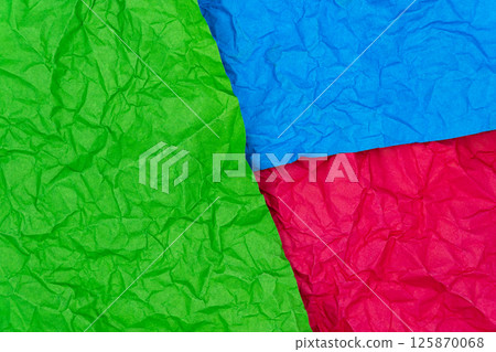 Color paper texture. Green, blue and red 125870068