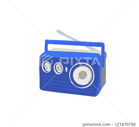 Retro radio blue 125870786