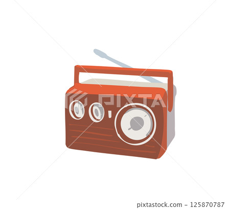 復古收音機紅色 125870787