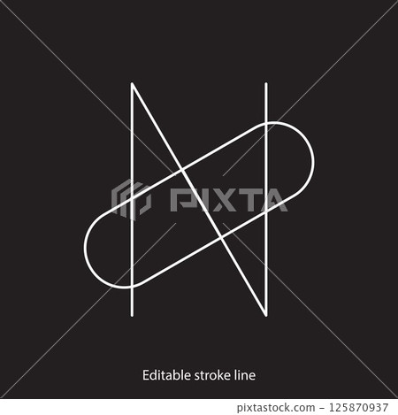 No pills symbol or icon. Vector stock illustration isolated on black background for design template medical, pharmacy, hospital, healthy bio shop concept web and print material. Editable stroke line. No pills symbol or icon. Vector stock illustration isolated on black background for design template medical, pharmacy, hospital, healthy bio shop concept web and print material. Editable stroke line. 125870937