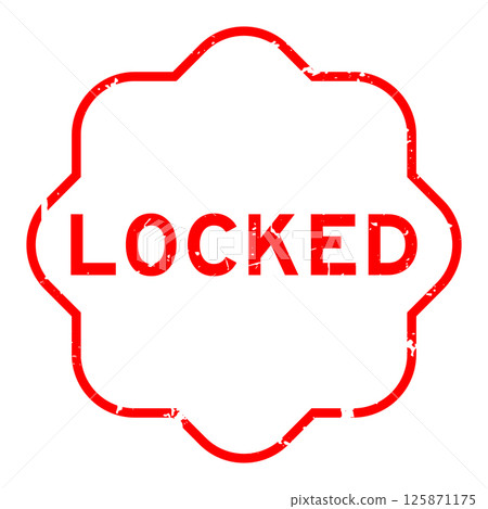 Grunge red locked word rubber seal stamp on white background Grunge red locked word rubber seal stamp on white background 125871175