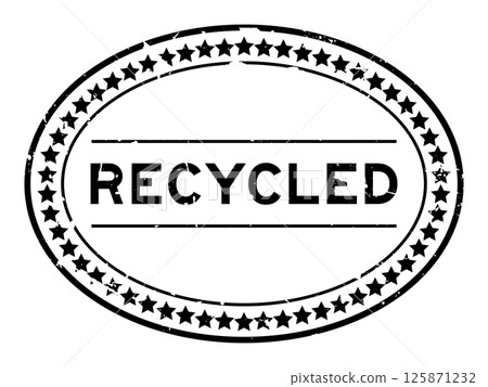 Grunge black recycled word oval seal stamp on white background 125871232