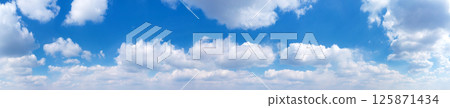 Panorama Blue sky and white clouds. Bfluffy cloud in the blue sky background 125871434