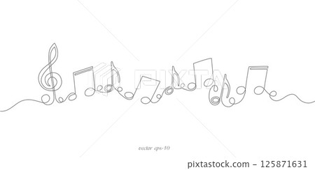 Musical notes .Treble clef.Musical concept. 125871631
