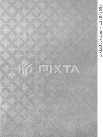 Textured Japanese pattern background with Shippo pattern (background material) Gray Silver foil 125872089