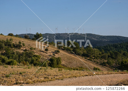 Wind turbine group in Spain Wind turbine group in Spain 125872266