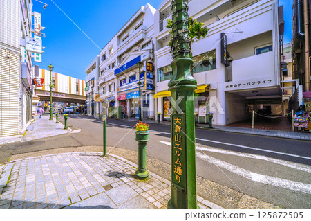 Yokohama cityscape in Japan, including Okurayama Station and Okurayama Elm Street 125872505