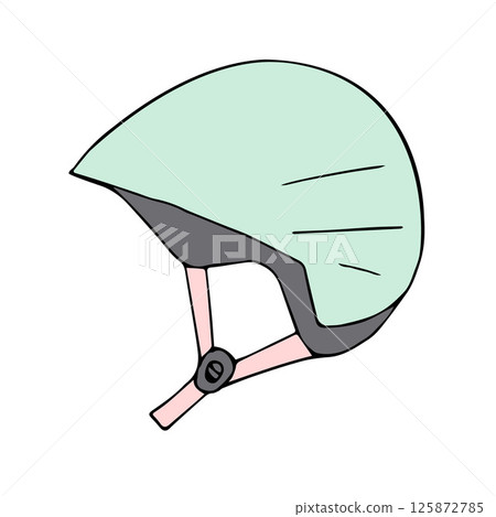 Vector hand drawn sketch doodle colored helmet 125872785
