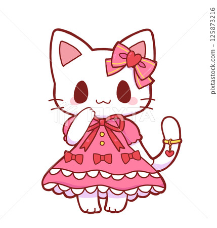 Posing Lolita White Cat 125873216