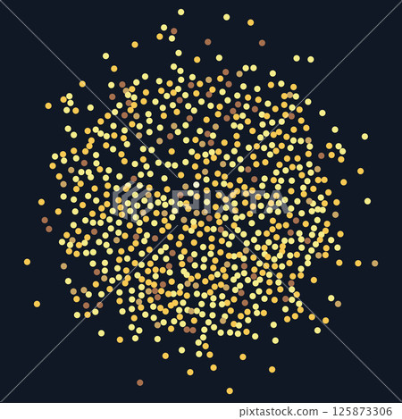 Golden Circle Made of Dots 125873306