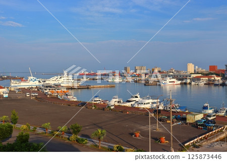 Panoramic view of Ishigaki Port Terminal (Misakicho Remote Island Terminal and Miyakonojo Yashima Pier) 125873446