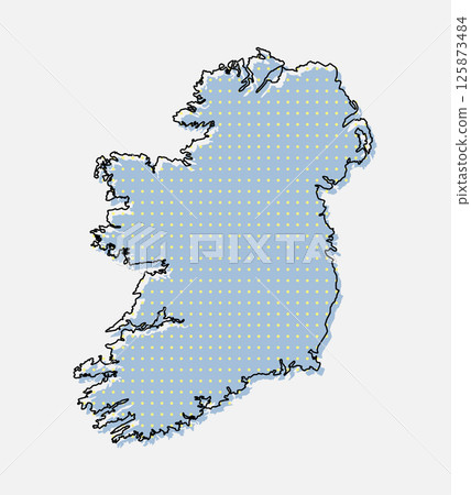 Vector map Ireland from points, dotted template Vector map Ireland from points, dotted template 125873484