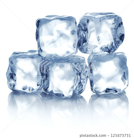 Ice cubes on white Ice cubes on white 125873731