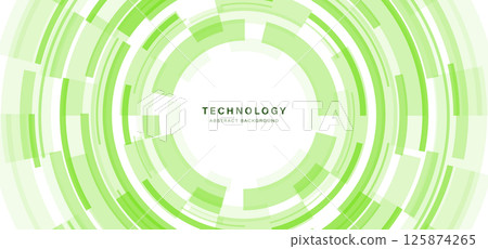 Abstract technology background. Modern green circle elements. Round lines. Futuristic digital tech concept. Suit for banner, brochure, cover, business, corporate, website, flyer, presentation Abstract technology background. Modern green circle elements. Round lines. Futuristic digital tech concept. Suit for banner, brochure, cover, business, corporate, website, flyer, presentation 125874265