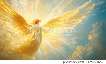 金色天使在光芒中翱翔 125874652