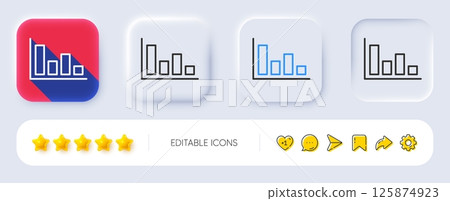 Histogram Column chart line icon. Neumorphic, Flat shadow, 3d buttons. Financial graph sign. Stock exchange symbol. Business investment. Line histogram icon. Social media icons. Vector Histogram Column chart line icon. Neumorphic, Flat shadow, 3d buttons. Financial graph sign. Stock exchange symbol. Business investment. Line histogram icon. Social media icons. Vector 125874923