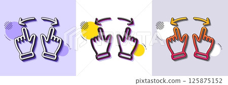 Move gesture line icon. Halftone dotted pattern. Gradient icon with grain shadow. Slide arrow sign. Swipe action symbol. Line move gesture icon. Various designs. Vector Move gesture line icon. Halftone dotted pattern. Gradient icon with grain shadow. Slide arrow sign. Swipe action symbol. Line move gesture icon. Various designs. Vector 125875152