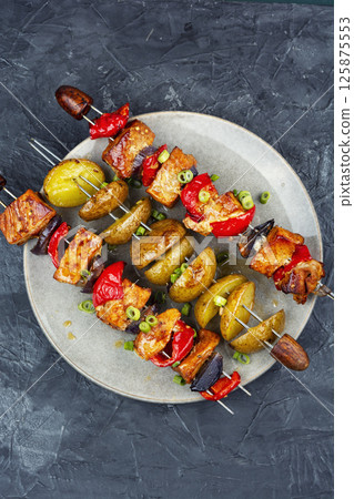 Shish kebab BBQ meat Shish kebab BBQ meat 125875553