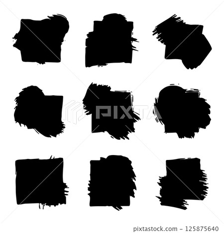 Large Abstract Brush Pack. Extensive pack of bold vector brush marks in various abstract shapes. Great for backgrounds, overlays, collages, and expressive artistic designs. 125875640