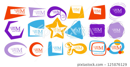 colored frames set. hand drawn. Not AI, Vector illustration colored frames set. hand drawn. Not AI, Vector illustration 125876129