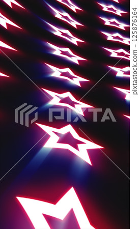 Abstract field of glowing digital stars in pink and blue tones moving in diagonal motion perspective 125876164