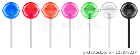 Set of colored lollipops, 3D rendering Set of colored lollipops, 3D rendering 125876227