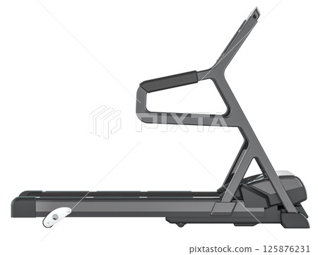 Walking treadmill, front side view. 3D rendering 125876231