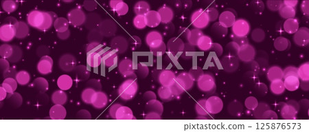 Pink bokeh with stars and sparkles, shiny overlay decoration isolated on grey background. 125876573