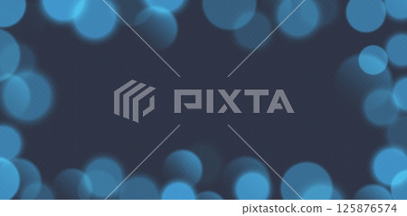 Blue bokeh frame, blurry background, festive decoration. 125876574